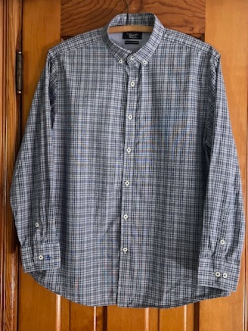 Penguin MunsingWear Heritage Slim Fit Btn Down Blu Plaid  Shirt  Men's 16 32/33